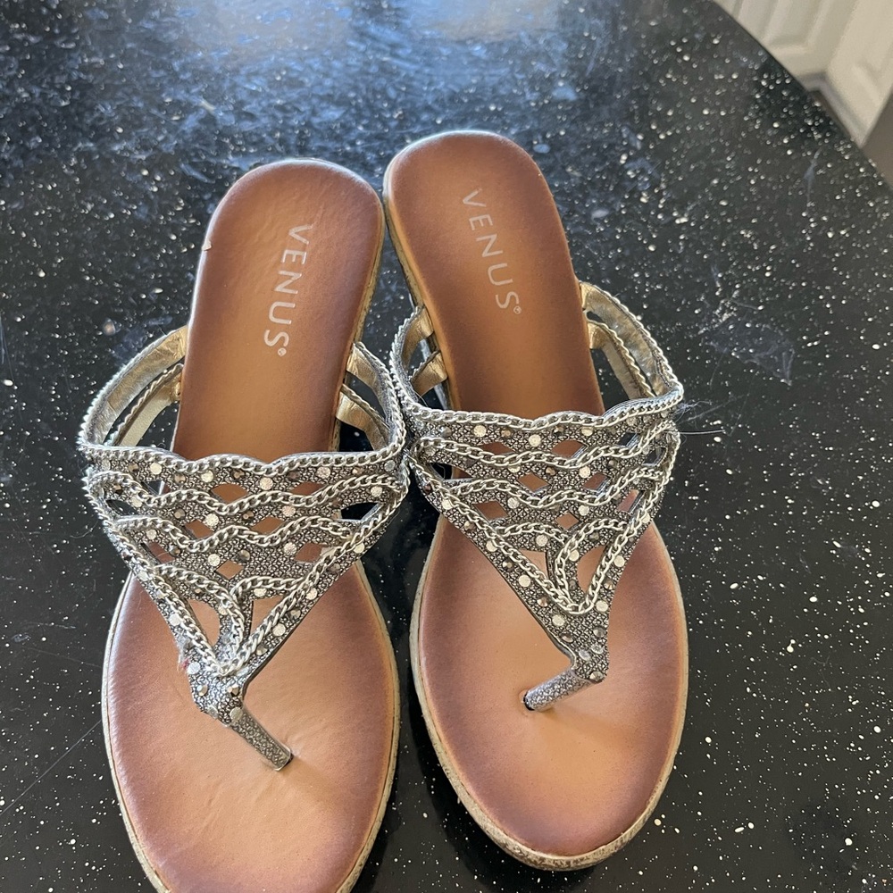 VENUS Silver and Brown Women's Sandals